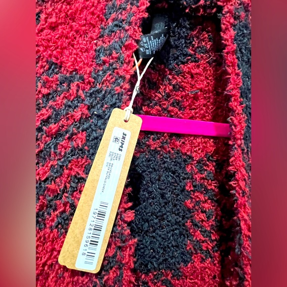 NWT: SKIMS RED & BLACK BUFFALO PLAID COZY KNIT ROBE SIZE S/M - Picture 6 of 6